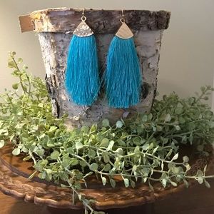 Turquoise Tassel Earrings